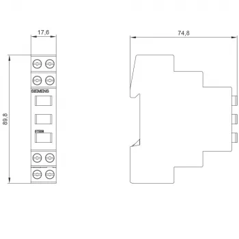 Siemens 5TE5802 hjælpekontakt, 1NO+1NC, sidemontering, flerfarvet
