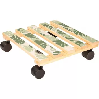 WAGNER design yourself plantevogn GH0645 kvadratisk trædesign 29 x 8 cm, natur birkefinér, 4 svirvelhjul, 100 kg bæreevne 20064501