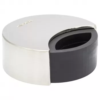 Wagner design yourself EH 5151 dørstopper i zinktrykstøbning med gummipuffer, forkromet, Ø50 mm, til påskruning, sølv 15515111