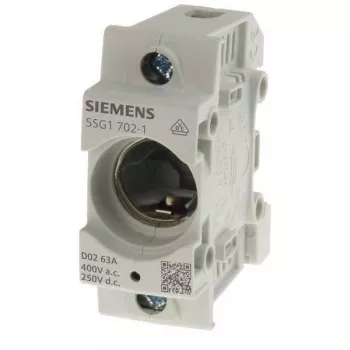 Siemens 5SG17021 D02 1-polet 63A sikringsholder, 400V AC, skruemontage, grå