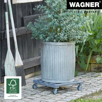 Wagner design yourself plante rulle GH 0412 kvadratisk antracit træ 38 x 38 x 9,5 cm 20041201