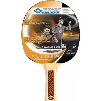 DONIC SCHILDKRÖT Champs Line 300 bordtennisbat - FSC-certificeret 5-lags specialfinér, Jade-belægning, konkavt greb, begynder 705132