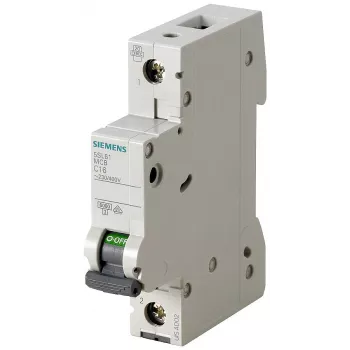 Siemens 5SL61026 SENTRON 5SL automatsikring, 1-polet, 2 A, udløsekarakteristik C, 6 kA brydeevne, 230/400 V AC, DIN-skinne montage, 1 modul bredde