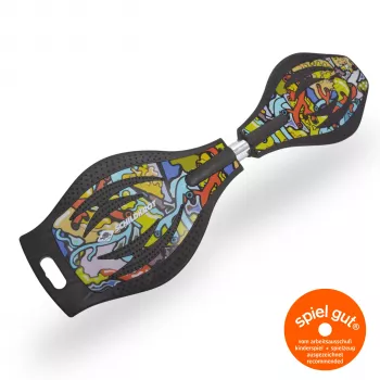 SCHILDKROT waveboard Good Vibes Graffiti stort plastikdæk med skridsikker struktur 510801