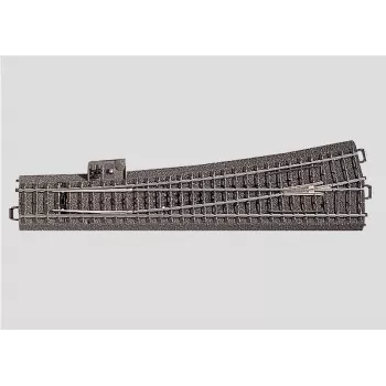 Märklin H0 C-spor slankt venstresving med ballast, 236,1 mm, manuel betjening, AC 24711