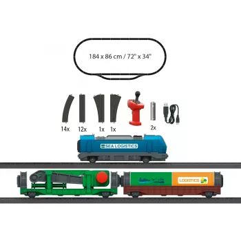 Märklin 29349 H0 Start Set Container Logistics with Class 232 Diesel Locomotive and 3 Container Flat Cars