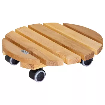 WAGNER Multiroller ERLE soft rund Ø34cm planterulle, massivt elletræ, 100 kg, 3 styreruller, gulvbeskyttende 20026201