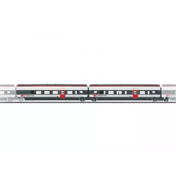 Märklin 043453 H0 SBB Giruno suppleringsvognsæt, 2-delt, epoke VI, AC, LED-indvendig belysning