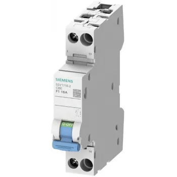 Siemens 5SY1710-2 1-polet 1A Z-karakteristik MCB med integreret hjælpekontakt