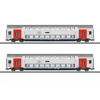 Märklin 043566 H0 dobbeltdækkervognssæt SNCB M6 2. klasse