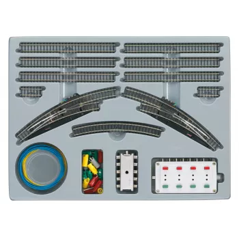 Märklin 08193 stationssporsudvidelsessæt T2, spor Z (1:220), nysølv-skinne