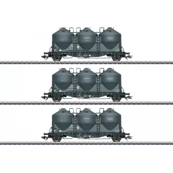 Märklin 48264 H0 3-delt sæt støvgods-silovogne Kds 67 fra DB