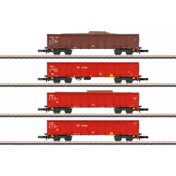 Märklin 82542 Z-spor 4-delt højbordvogn-sæt - skrottog fra DB AG, epoke V