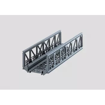 Märklin 07262 gitterbro til H0-modelbaner – gråt plastbyggesæt til enkeltsporet bro, længde 360 mm