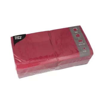 PAPSTAR vinrød 1-lags papirservietter 33 x 33 cm 500 stk. (82902)