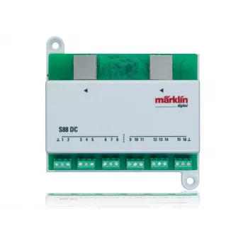 Märklin 60882 S88 DC-tilbagemeldingsmodul decoder, 16 indgange, grøn/hvid