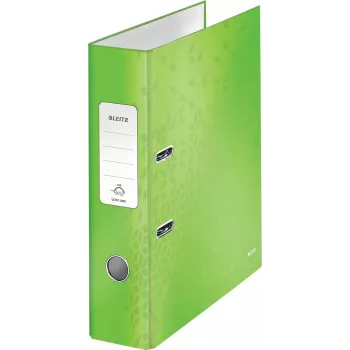 Leitz 180° WOW A4 arkivmappe med håndtagsmekanisme, rund ring, karton, grøn, 600 blade, 80 g/m² (10050054)
