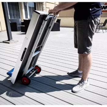 BRÜDER MANNESMANN aluminium-sækkevogn 90 kg, udtrækkeligt håndtag 720–1090 mm, foldbar, sølv/sort (099-T)