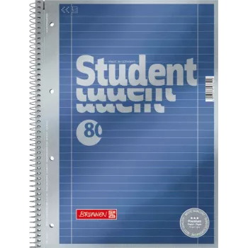 BRUNNEN Premium Student College blok A4 linjeret med marginlinjer, 5-pak 1067127