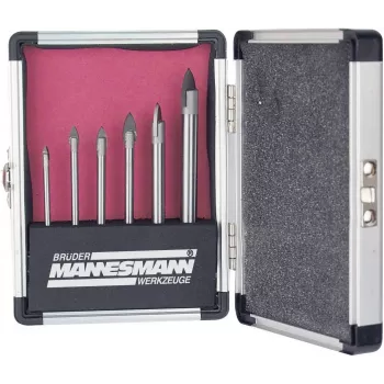 Brüder Mannesmann 6-Piece Glass Drill Bit Set | Tungsten Carbide Spear Point | 3-10 mm