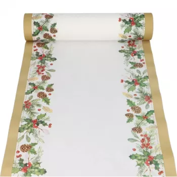 PAPSTAR Bordløber mistelten og fyrrekogler 37231 Flerfarvet 40 cm x 24 m