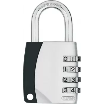 ABUS 155/40 Kombinationshængelås 4-cifret justerbar, aluminiumslegeme, hærdet stålbøjle, sølv ABVS30890