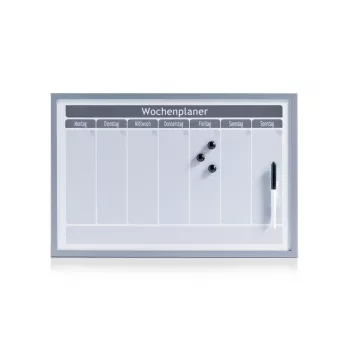 ZELLER planlægningstavle 60 x 40 cm magnetisk whiteboard med aluminiumsramme 11515