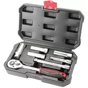 Brüder Mannesmann 7-delt 3/8 inch tændrørs-topnøglesæt M00174