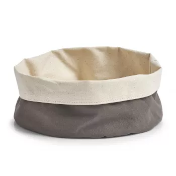 Zeller brødkurv 18006 – foldbar stofkurv med metalramme, grå, 20 x 20 x 7 cm