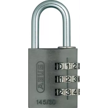 ABUS 466229 massiv messinghængelås med hærdet stålbøjle, 30 mm, enslåsende? Nej, forskelligt låsende, 2 nøgler