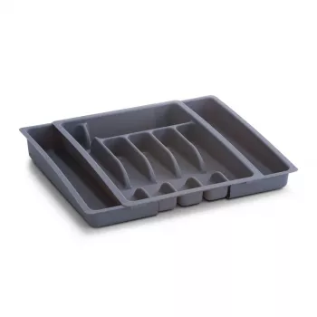 Zeller 24887 bestikkasse, plast, grå