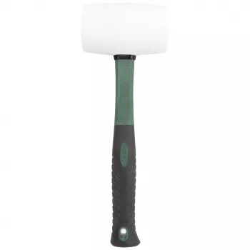 BRÜDER MANNESMANN gummihammer 700 g, naturgummihoved, fiberglasskaft sort/grøn, 1 stk. (M76570)