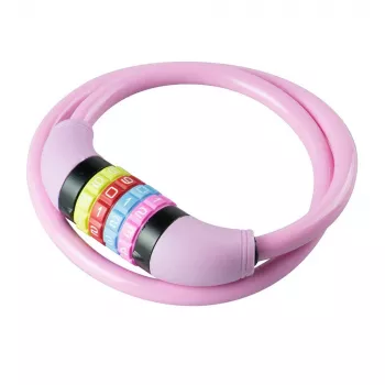BURG WÄCHTER cykelkabellås 210 C 65 GIRLS, gammelrosa, 650 mm stålkabel, 4-cifret kombination, til børn 39590