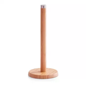 ZELLER bambus køkkenrulleholder stativ, natur, fritstående papirrulleholder 25283