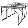 BRÜDER MANNESMANN M70113 multifunktions-klapbord-sæt, 3-dele, MDF E1 bordplade 2,7 mm, aluminiumsramme, sølv/grå