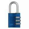 ABUS 145/30 aluminiums-hængelås med tal, 3-cifret, blå