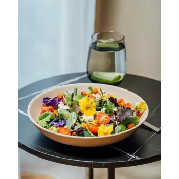 APS NERO Deep Dinner Plate 225 mm Sand Melamine 85414