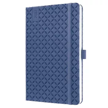 SIGEL Jolie 2027 bogkalender A5 indigo blå, ugekalender, trådbundet, soft-touch-omslag 7J101