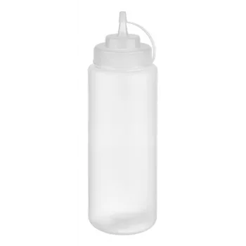 APS squeeze flaske 1025 ml transparent polyethylen med skruelåg og hætte - 1 stk (93259)