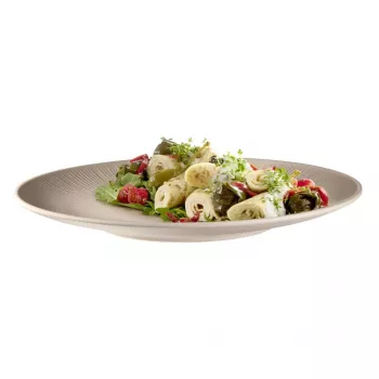 APS NERO Flat Dinner Plate 330 mm Sand Melamine Stackable Dishwasher Safe Heat Resistant (85405)