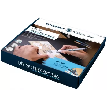 Schneider DIY-gavepose sæt, naturkraftpapir, 10 poser med vedhæng, klistermærker & bånd, 80 x 180 x 220 mm ML85060903