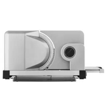 ritter Icaro 5 Electric Food Slicer, 65 W, 14 mm Cutting Thickness, 170 mm Wave-Edge Stainless Steel Blade, Black/Silver Metal Housing, VDE/GS/CE, Protection Class II 521.003