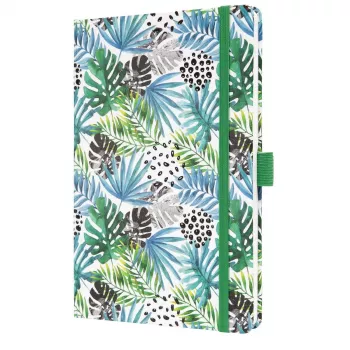 SIGEL Jolie 2027 ugeplanlægger A5 Green Jungle Fever softcover med elastik, penneholder, 2 læsebånd 7J355