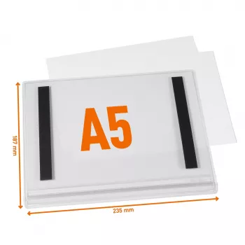 DURABLE vandtæt magnetisk A5-plakatramme, 5-pak, sort 505819