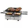 PROFI COOK raclettegrill PC-RG 1301 til 4 personer med vendbar støbejernsplade, kabinet i rustfrit stål 501301
