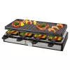 Clatronic RG 3757 raclettegrill, rektangulær, ribbet grillplade 42x21 cm, 8 raclettepander, 1400 W, rustfrit stål/plast 263946