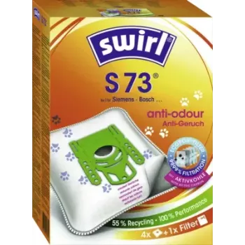 Melitta S 73 Anti Odour 4 stk. støvsugerposer med aktivkulllag og universalfilter (4-pak)