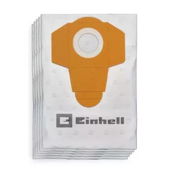 Einhell 2351195 støvpose-pak til TE-VC 2340 SA, TE-VC 2230 SA, TC-VC 1930 SA, TC-VC 1930 S, 40 L, hvid/gul, 5 stk.