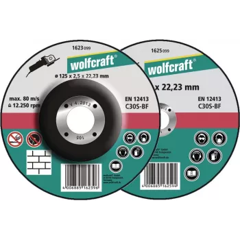 Wolfcraft 1623300 skæreskive med forsænket midte 125 mm x 22,23 mm x 1,2 mm, 5-pak