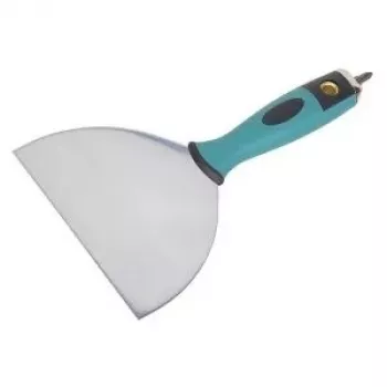 Wolfcraft 4047000 fuge-spartel 255 mm x 150 mm rustfrit stål fleksibelt blad med ergonomisk greb